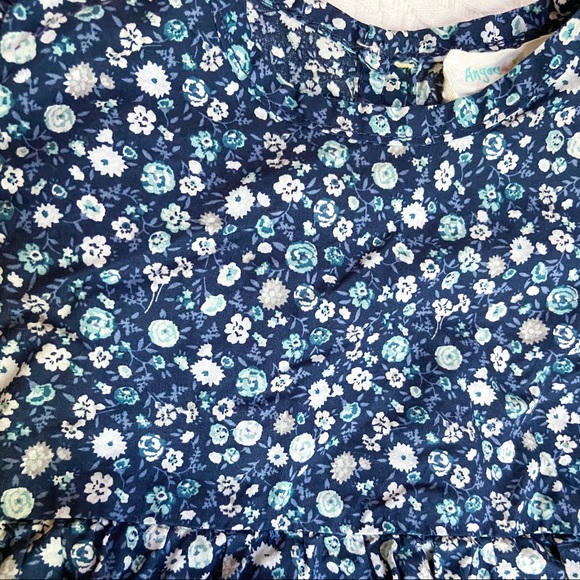 Angou Baby Blue Floral Ruffle Sleeve Romper - Picture 4 of 5